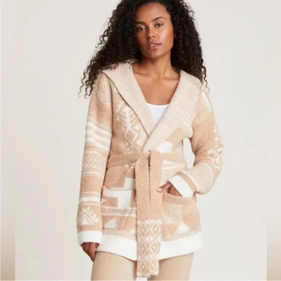 BAREFOOT DREAMS Cozy Chic Aztec Hoodie Cardigan - Picture 2 of 13